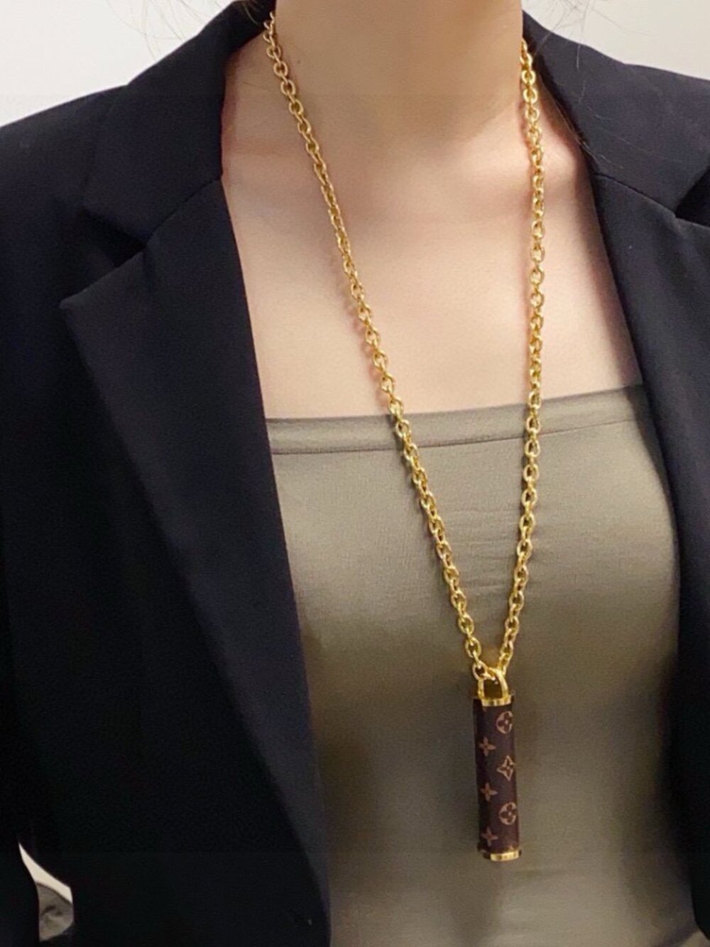 Louis Vuitton Bucket-Style Long Pendant Necklace